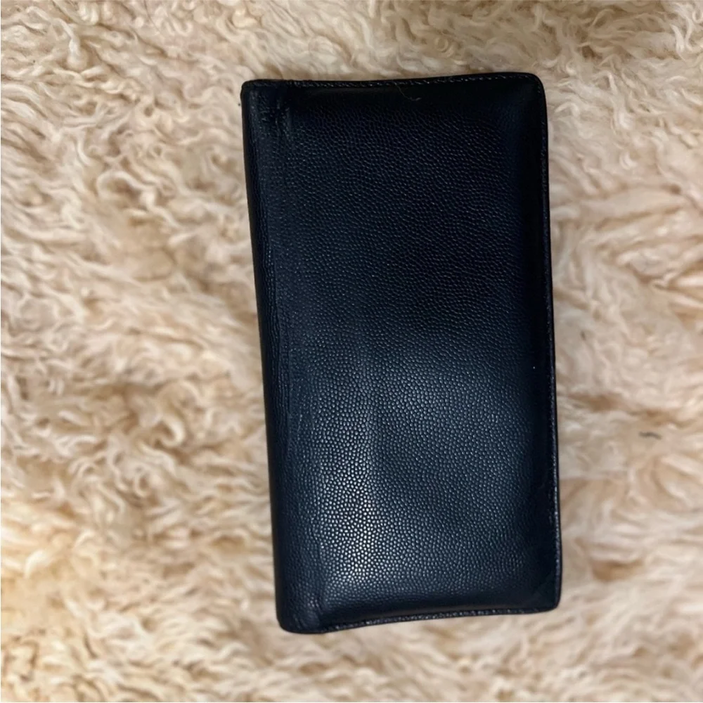 Saint Laurent Black Leather Wallet- Vintage EUC